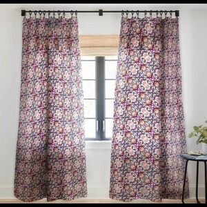 Marta Barragan Camarassa Geometric Colorful Sheer Curtain Panels 50 x 96 NEW